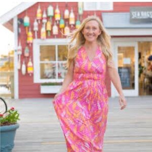 Jessica Simpson Vibrant Pink and Yellow Top